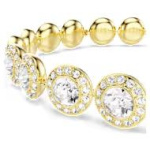 Una Angelic Tennis bracelet Round cut, Pavé, Medium, White, Gold-tone plated